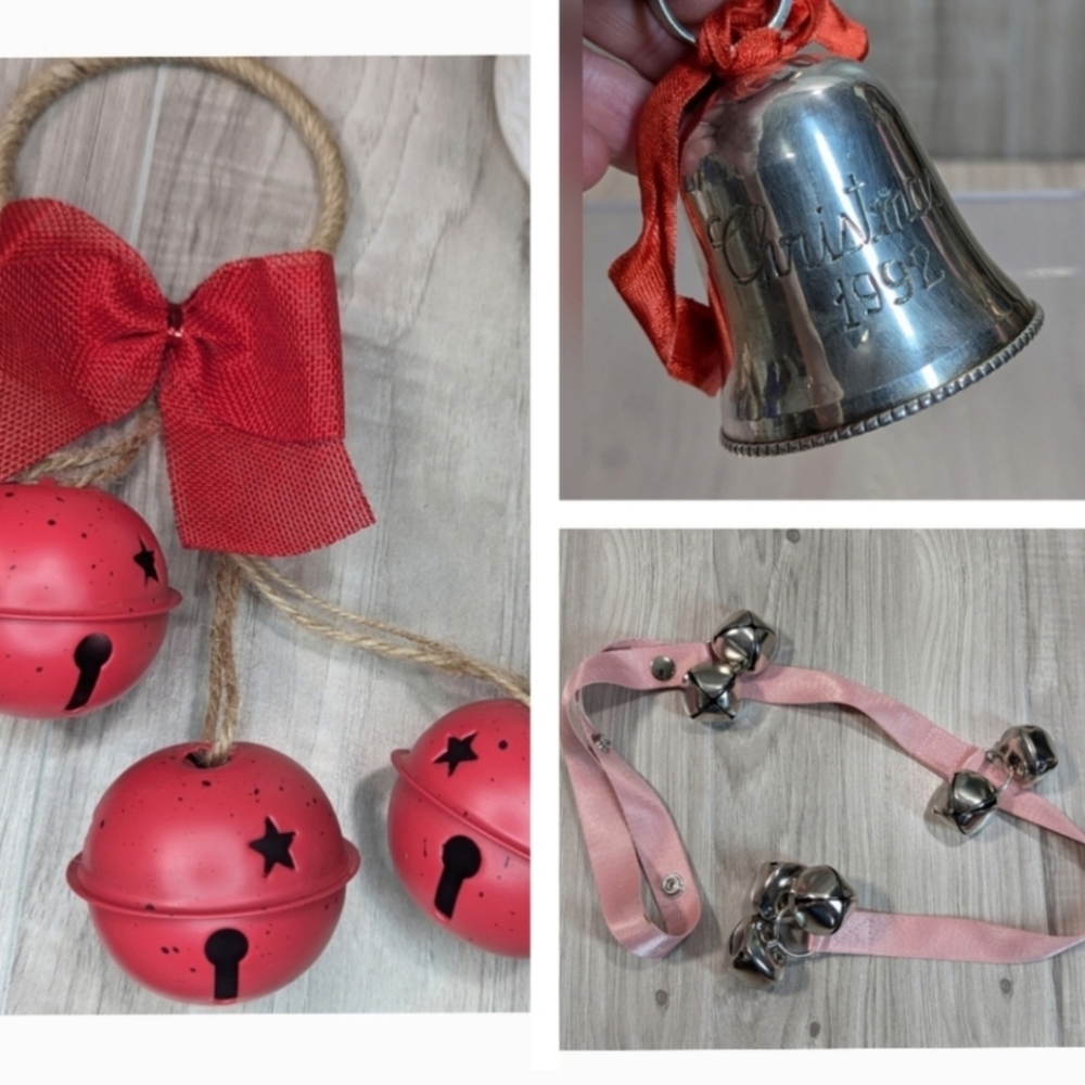 Ralph Lauren Style! VINTAGE Christmas Bells (3) Door Handle Jingle Bells